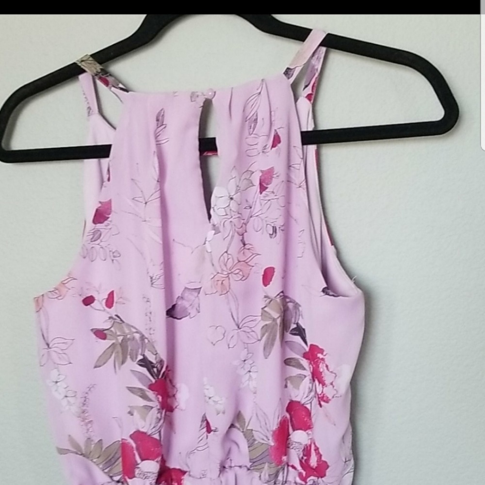 Maurices Romantic Lavender Purple Keyhole Sleeveless Floral Dress Medium - Picture 6 of 7